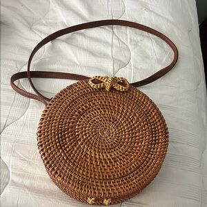 Brown Woven Crossbody Bag